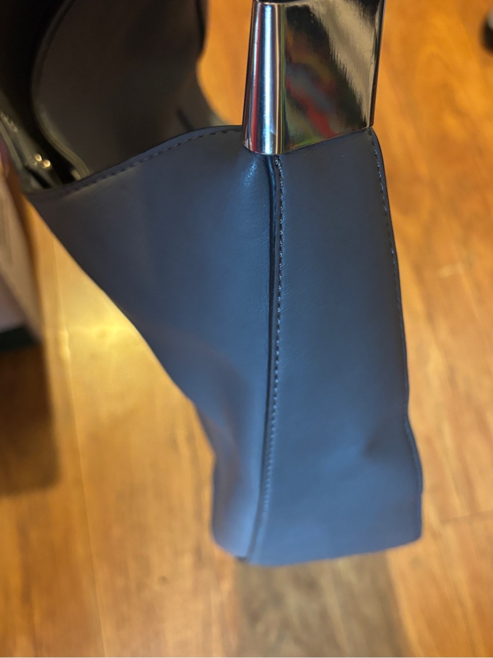Alfani Gray Leather Hobo Shoulder Bag - Picture 11 of 11